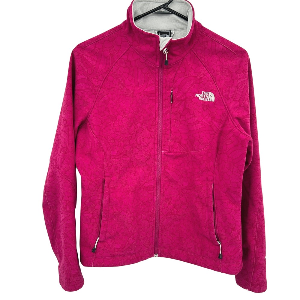 The North Face Apex Bionic Jacket Full Zip M Pink Floral Softshell Hiking Fleece